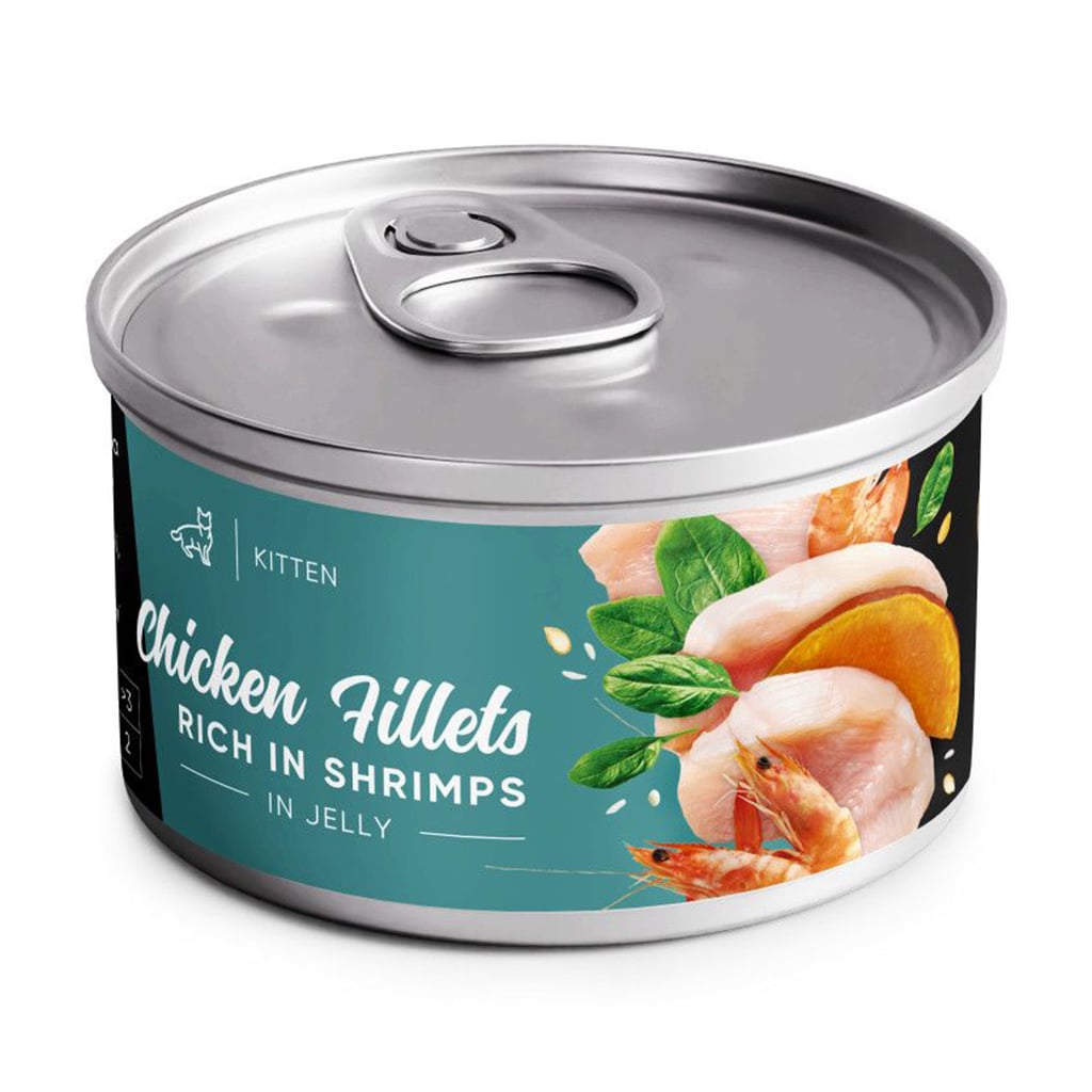 Вологий корм для кошенят Savory Chicken Fillets Rich In Shrimps In Jelly філе курки з креветками в желе, 70 г