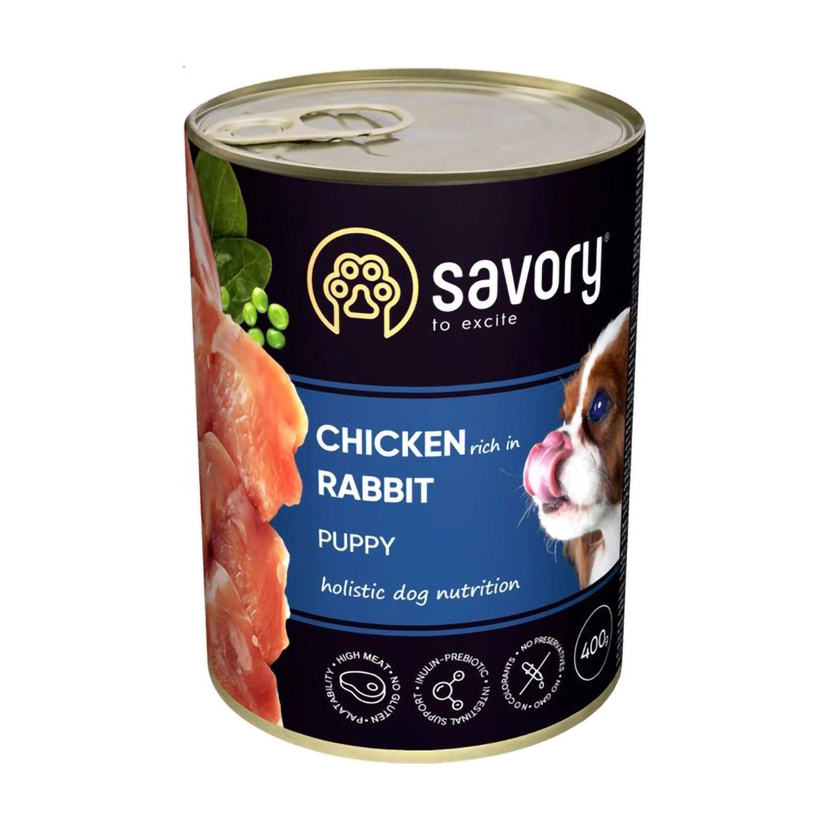 Вологий корм для цуценят Savory All breeds Puppy з кроликом та куркою, 400 г